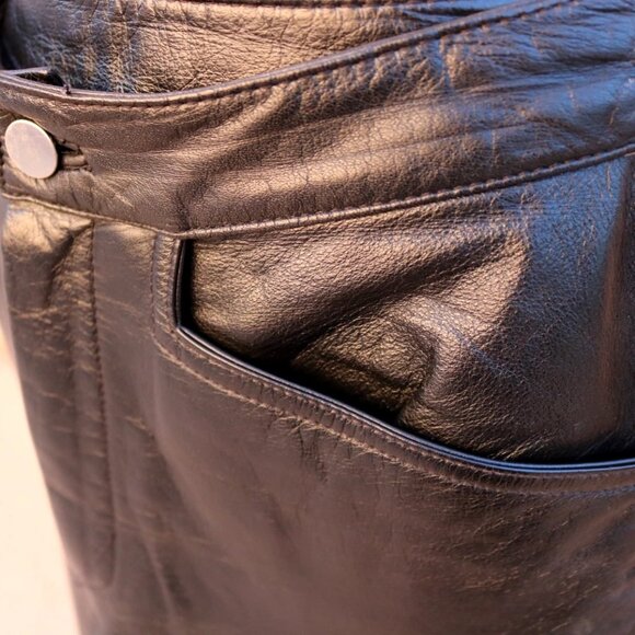 Womens Wilsons Leather Pants Suit Jacket Black Vintage 90s Y2K - Picture 13 of 16